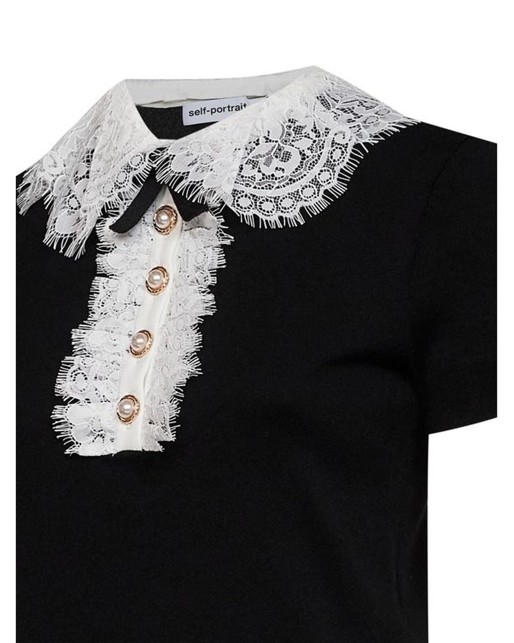 Self-Portrait Black Self Portrait Wool Top