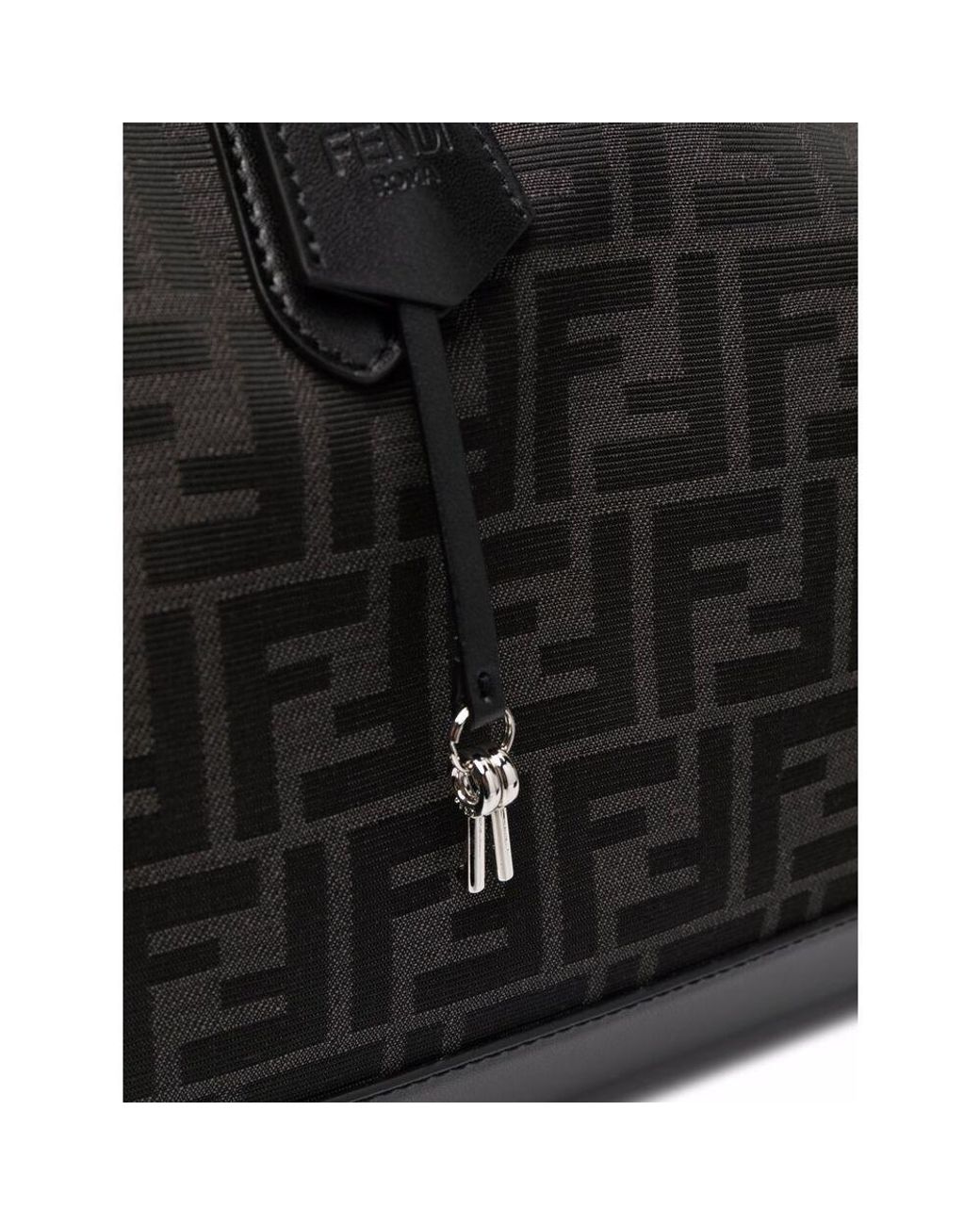 Fendi Black Ff Jacquard Medium Duffle Bag for men