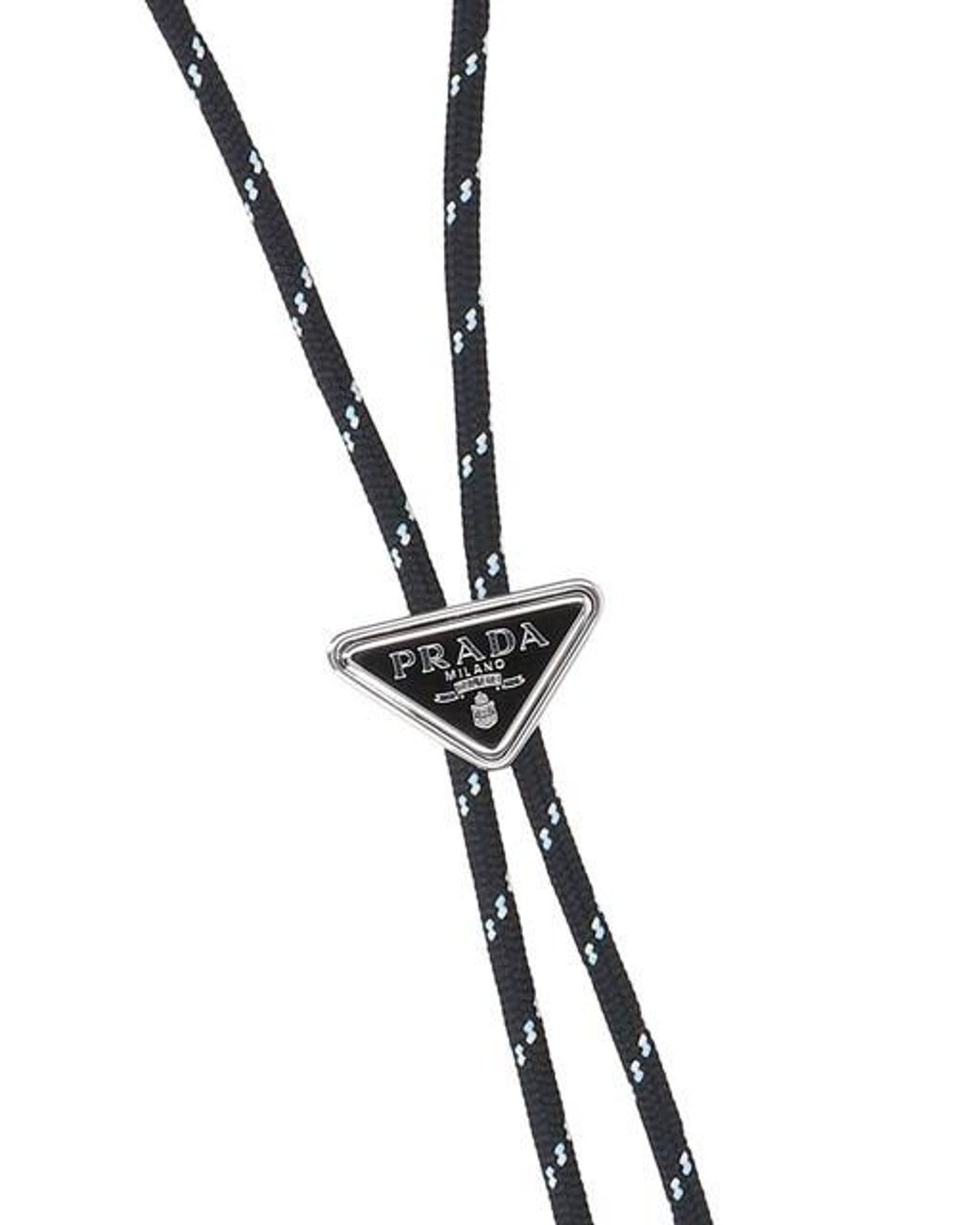 Prada White Triangle-Logo Tie for men