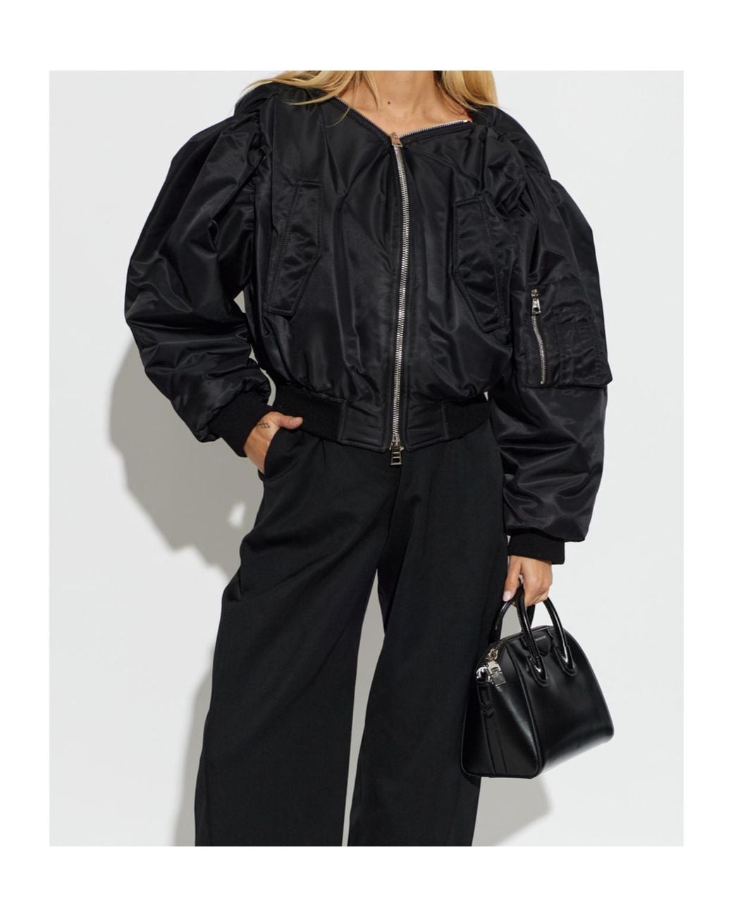 Givenchy Black Zip-Up Bomber Jacket