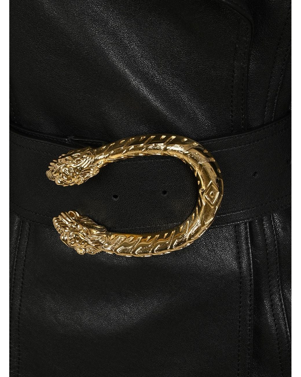 Gucci Black Collared Belted Trench Coat