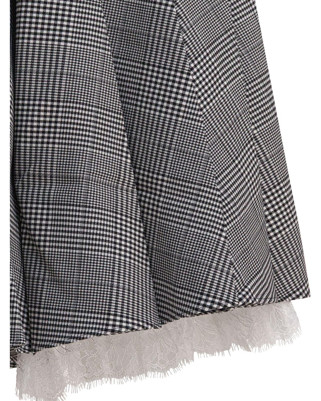 Self-Portrait Gray Prince Of Wales-Check Skirt