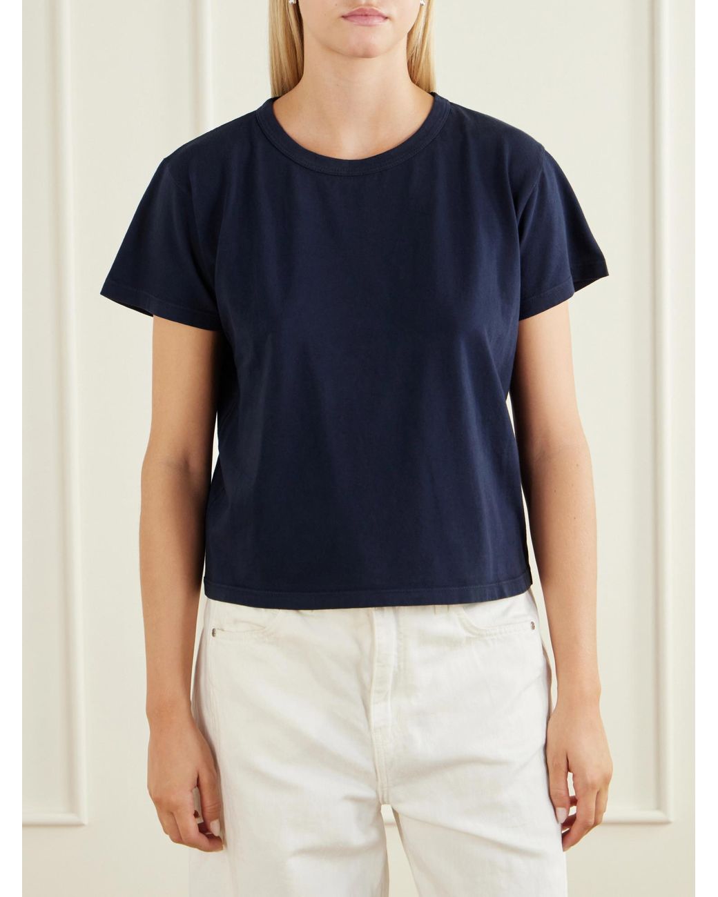 Leset Blue Cotton-Jersey T-Shirt