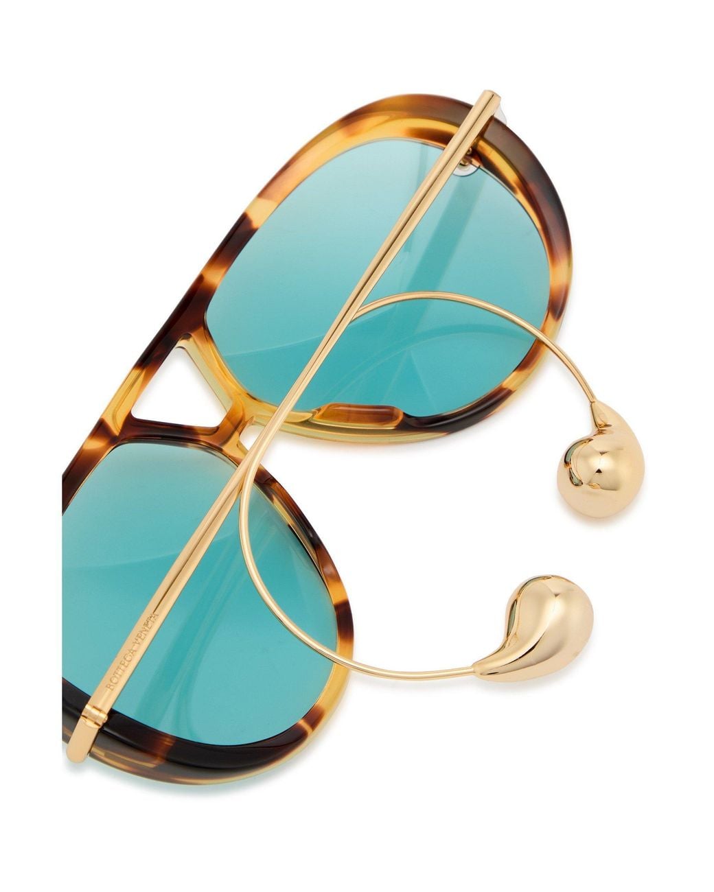 Bottega Veneta Blue Pilot Frame Sunglasses