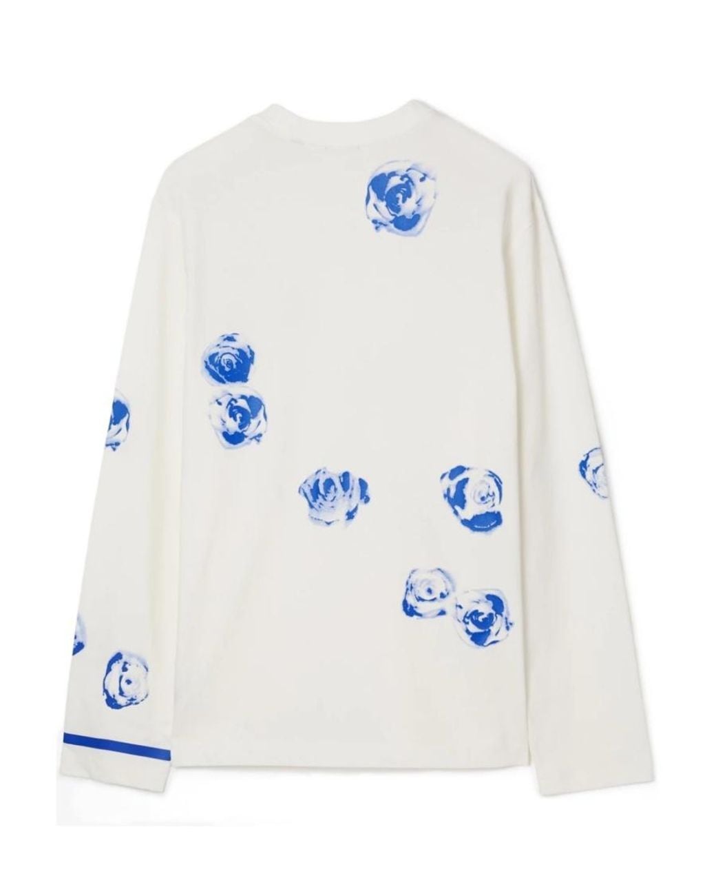 Burberry White Rose-Print Cotton T-Shirt for men