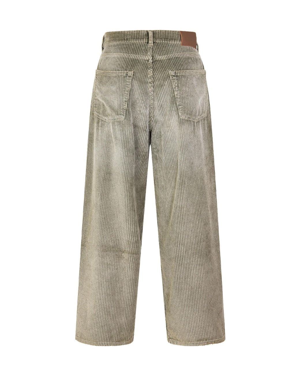 Our Legacy Gray Coarse-Striped Corduroy Wide-Leg Trousers for men