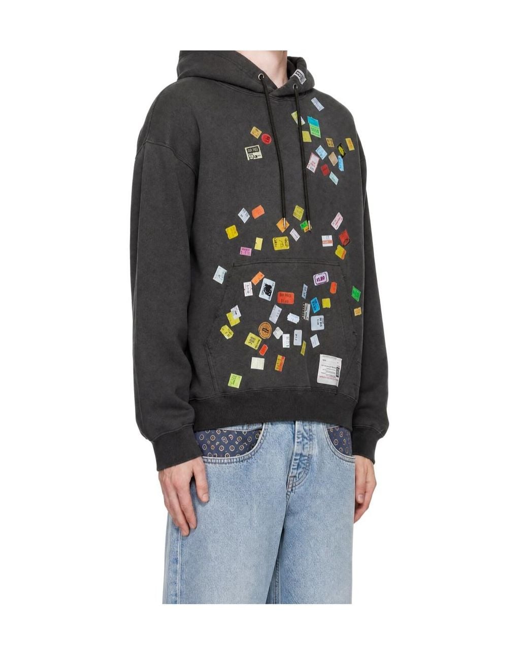 Maison Mihara Yasuhiro Gray Printed Hooded Sweatshirt for men