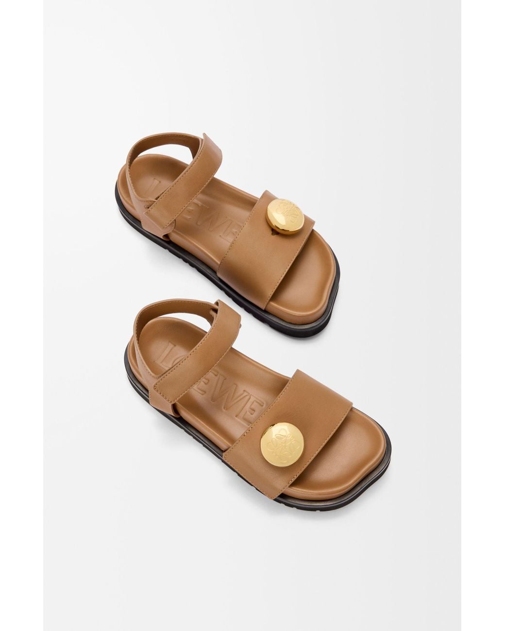 Loewe Brown Anagram Pebble Sandals