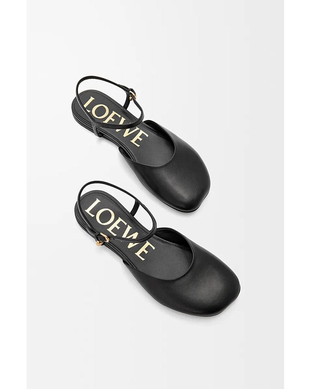 Loewe Black Toy Ankle Strap Ballerinas