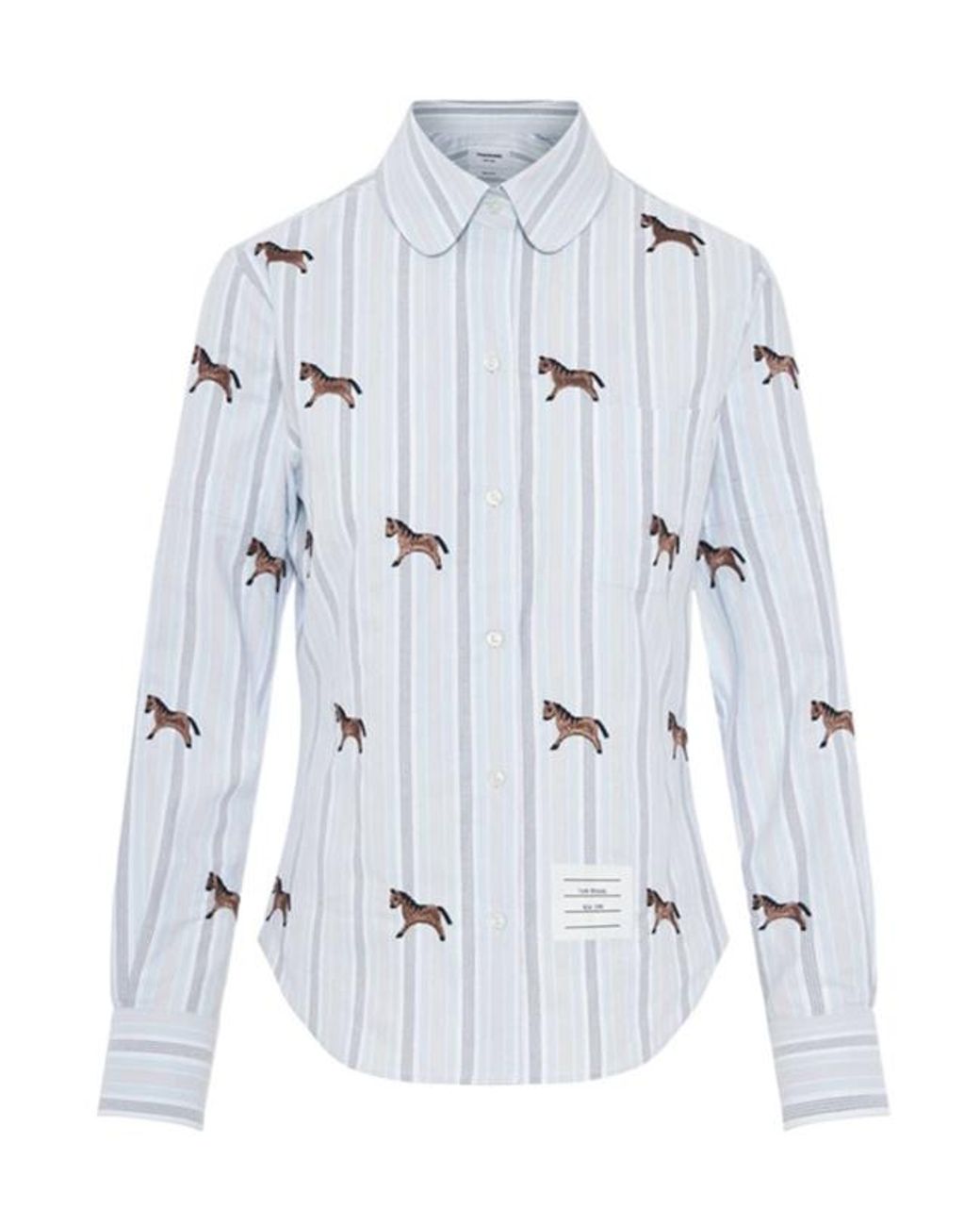 Thom Browne White Horse-Embroidered Shirt