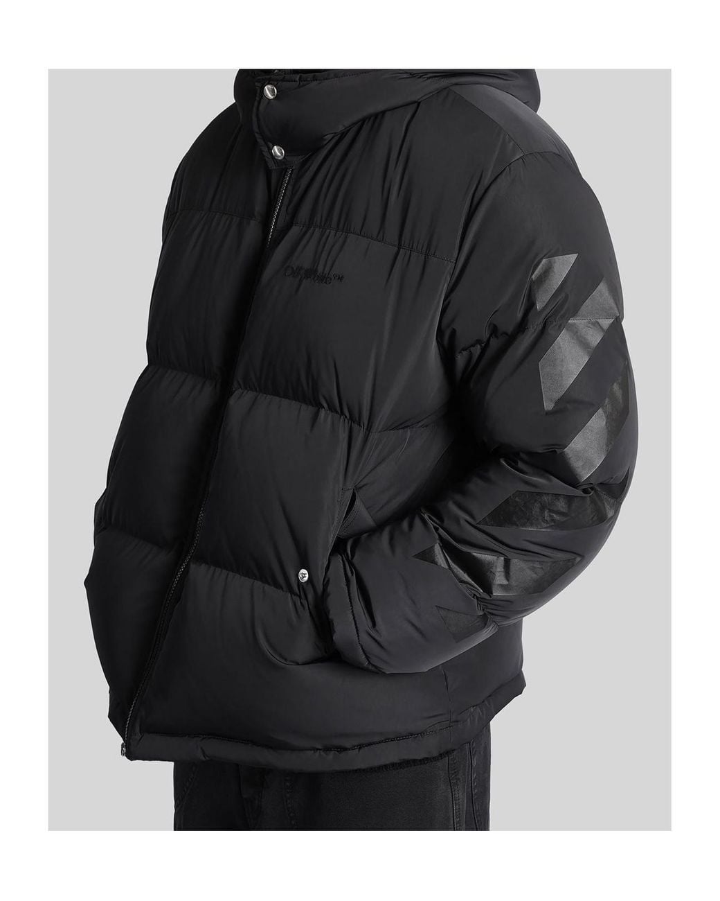 Off-White c/o Virgil Abloh Black Zip-Up High Neck Jacket for men