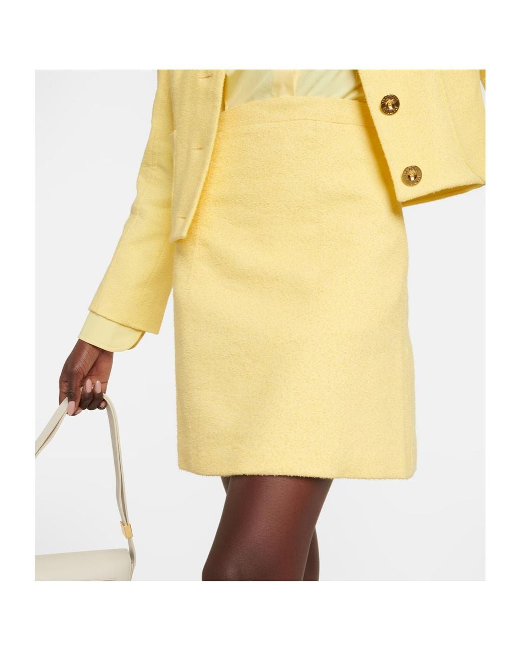 Patou Yellow Tweed Mini Skirt