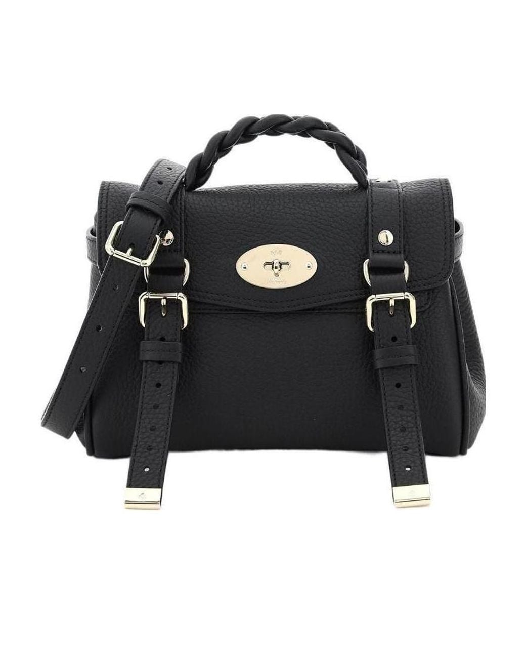 Mulberry Black Alexa Buckled Mini Crossbody Bag