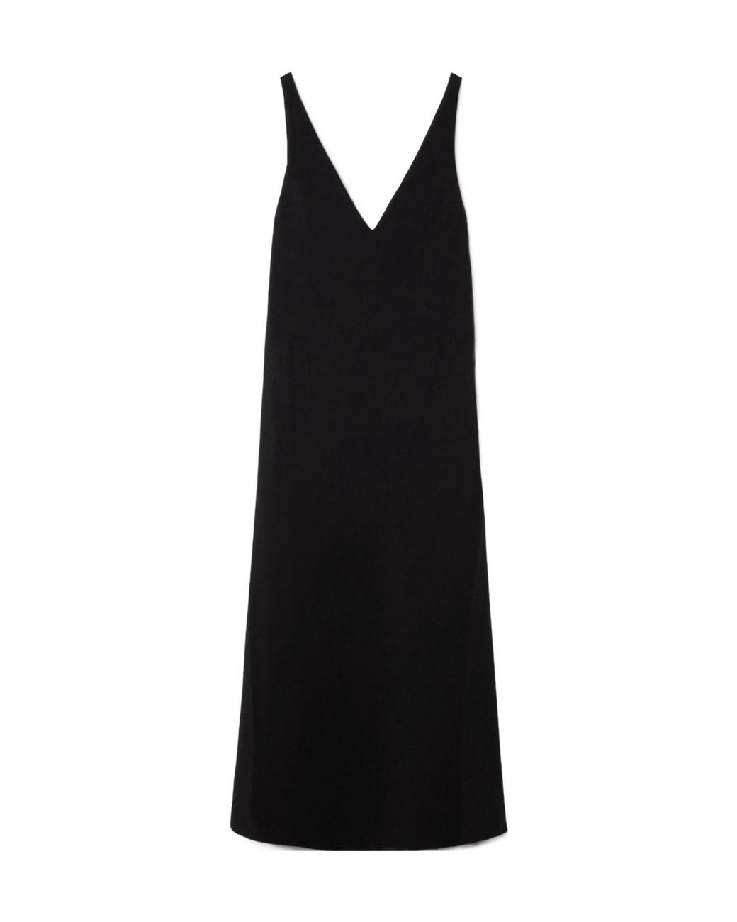 Staud Black Comfortable V-Neck Long Dress