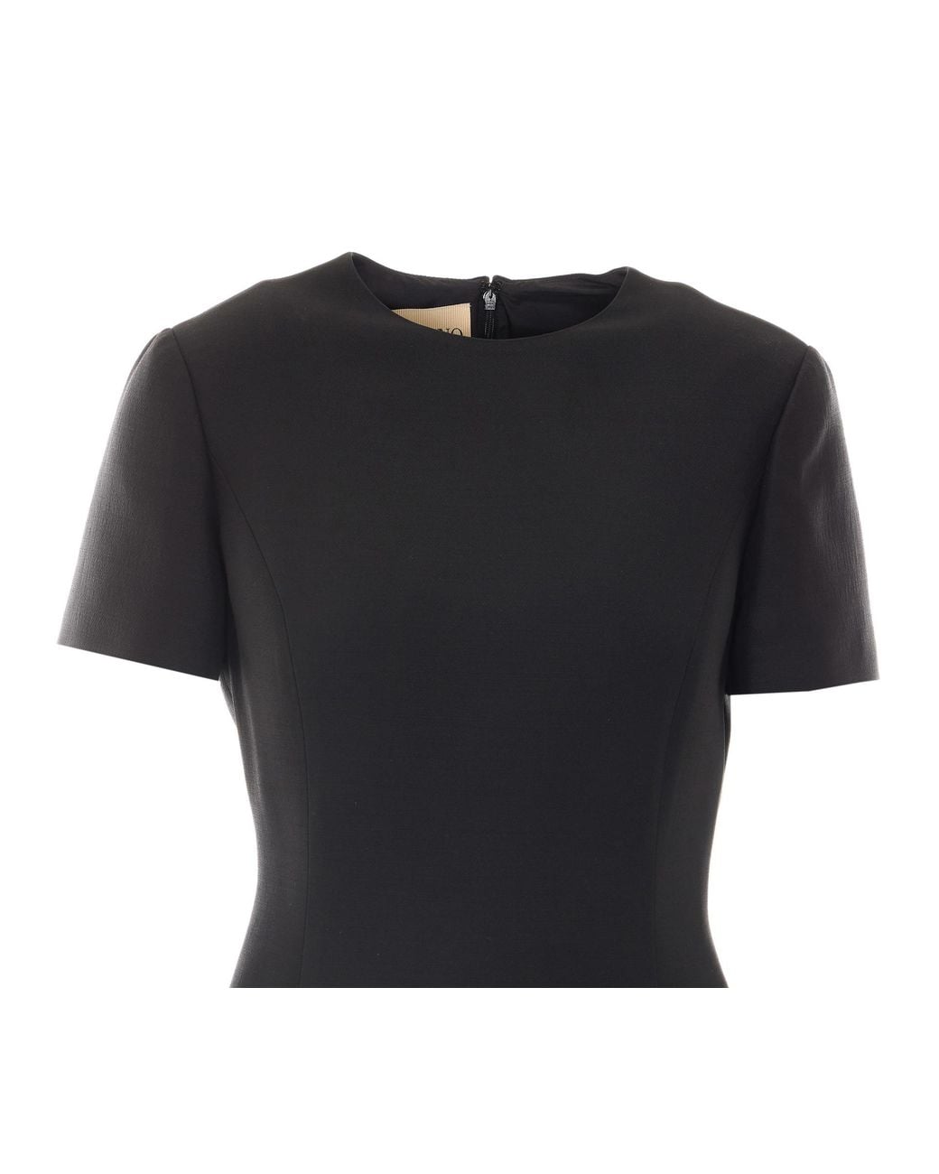 Valentino Black Lace Hem Crewneck Dress