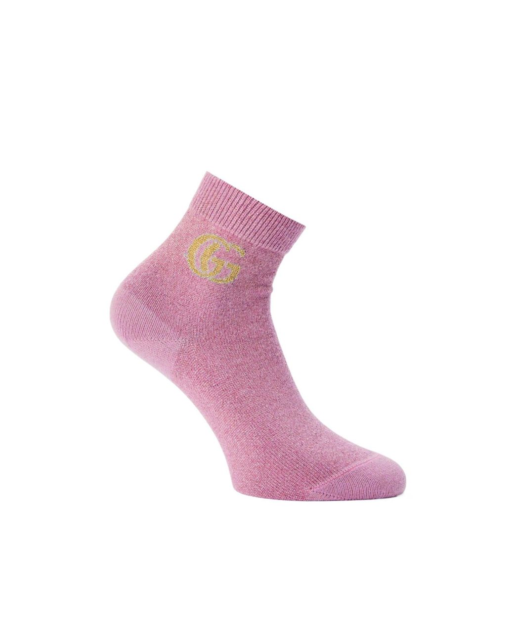 Gucci Pink Logo Ribbed Socks