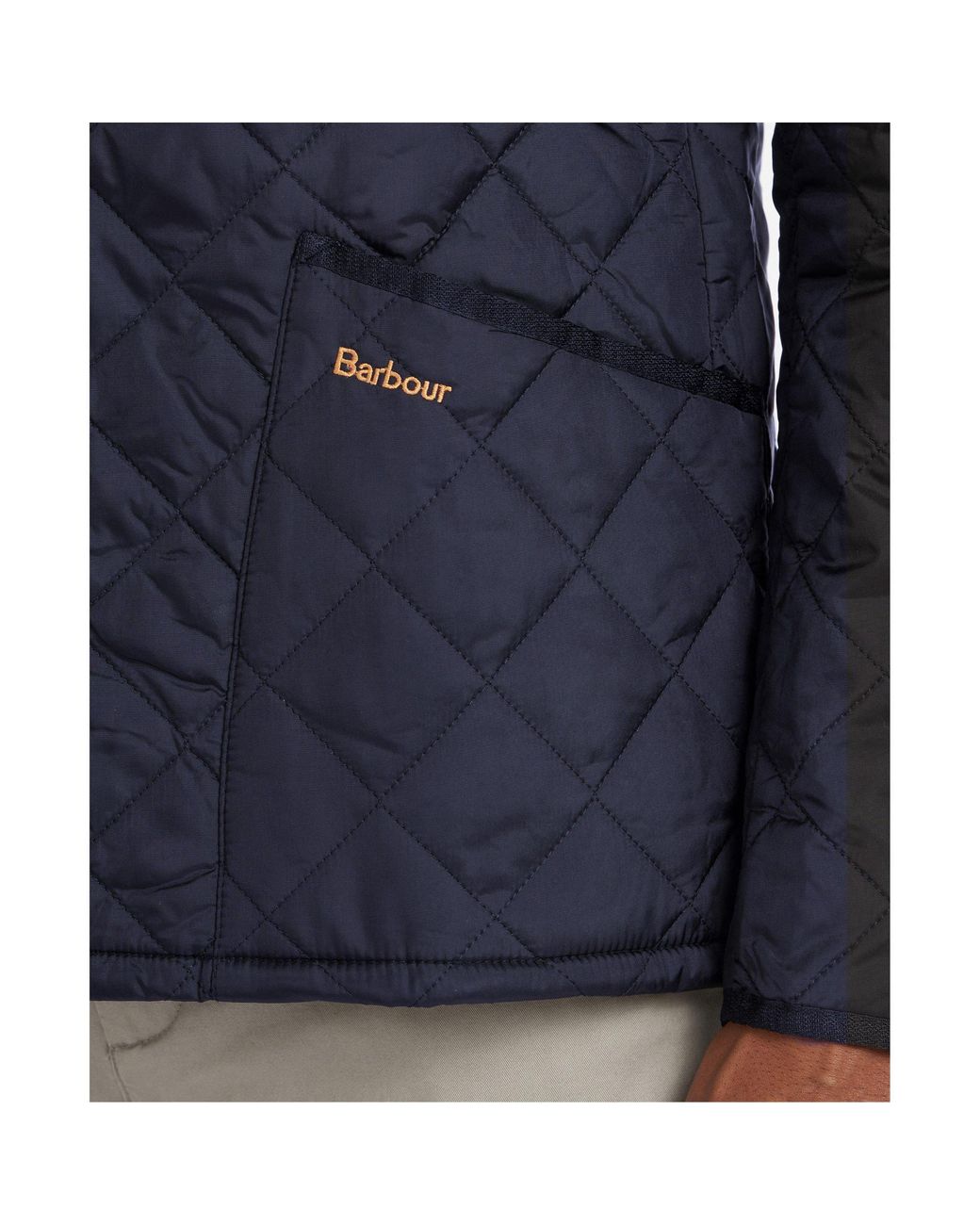 Barbour Blue Quilted Long-Sleeved Cotton Coat for men