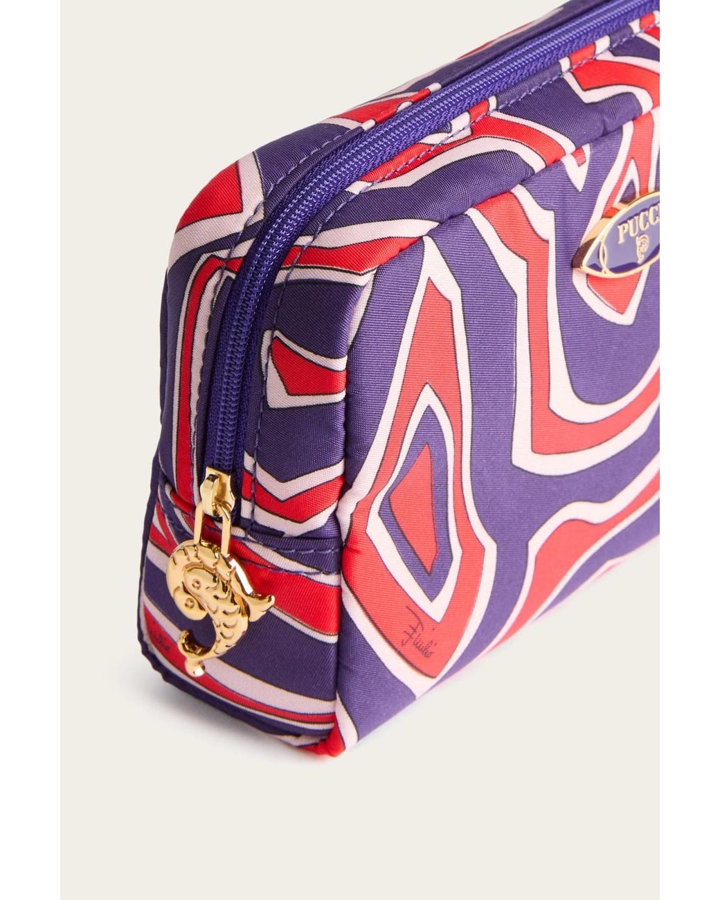 Emilio Pucci Red Labirinto-Print Beauty Case