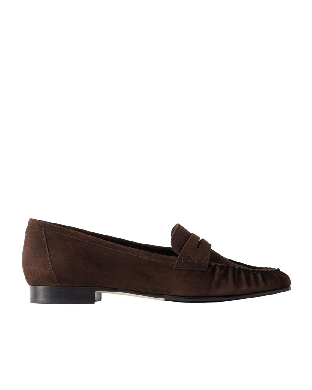 Aeyde Brown Suede Penny Loafers