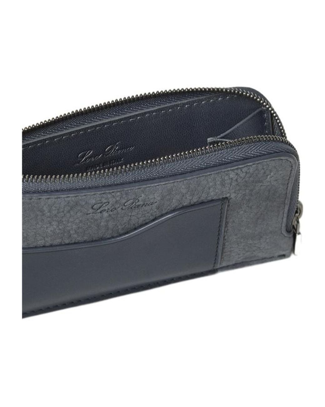 Loro Piana Gray Extra Zip Pouch for men