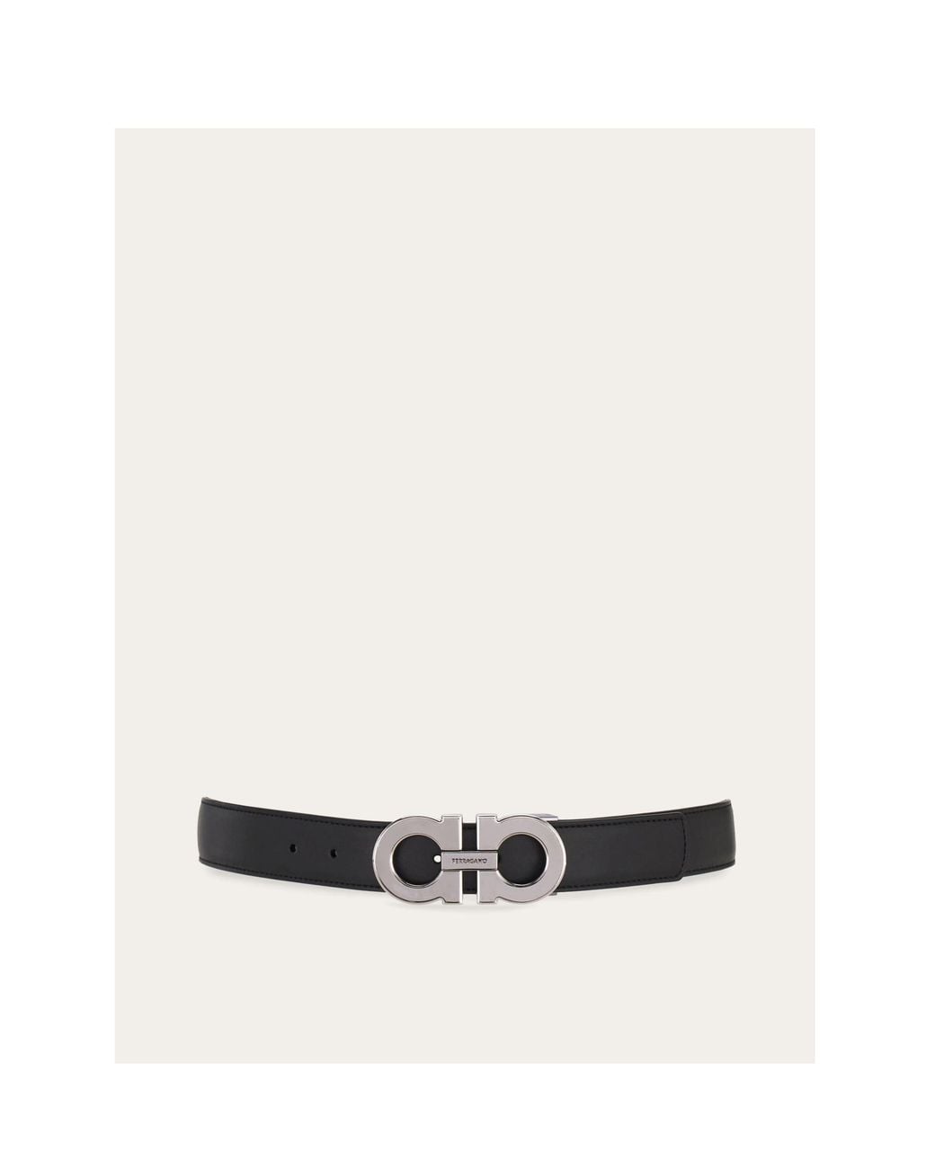 Ferragamo White Ferragamo Reversible And Adjustable Gancini Belt for men