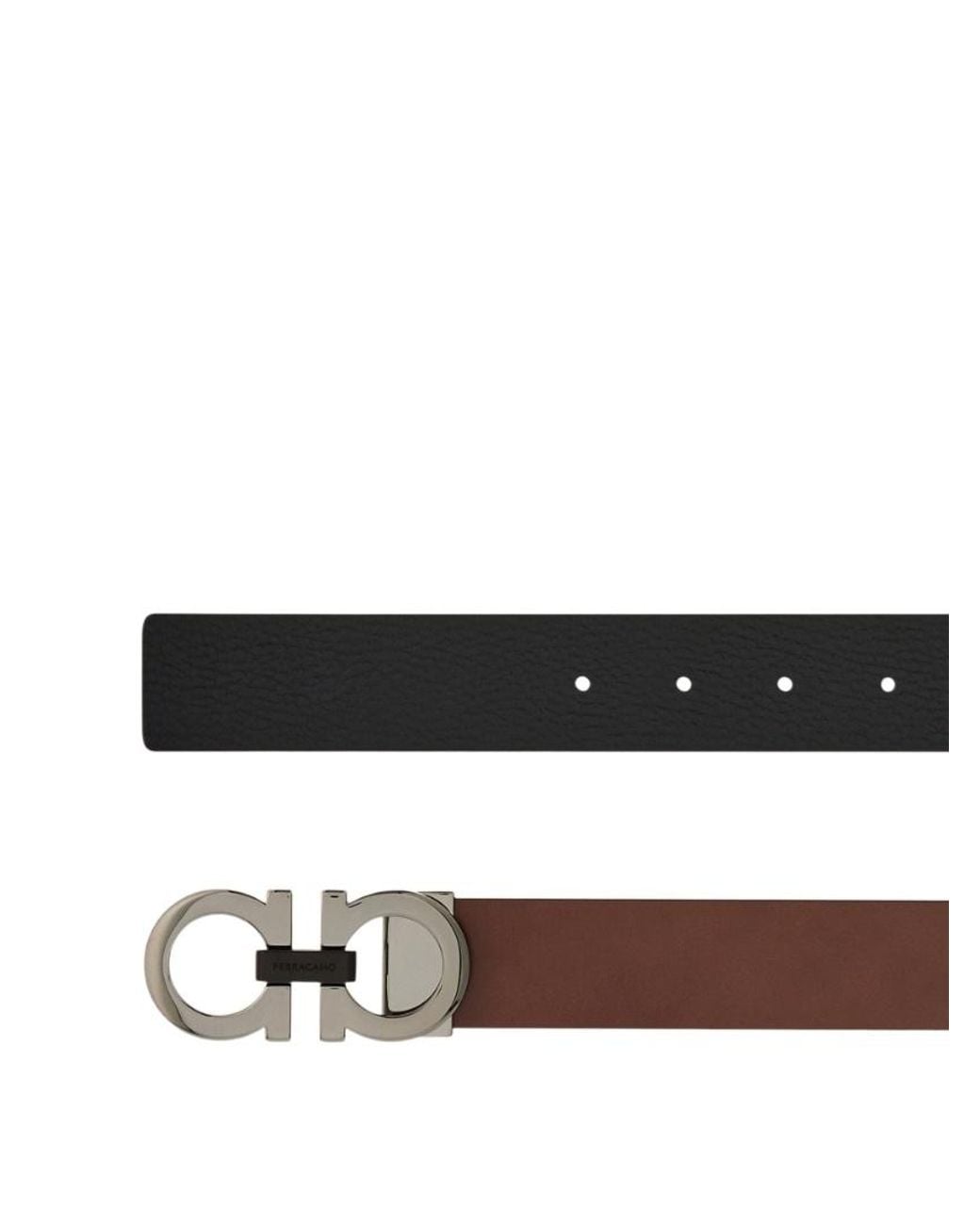 Ferragamo White Reversible And Adjustable Gancini Belt for men