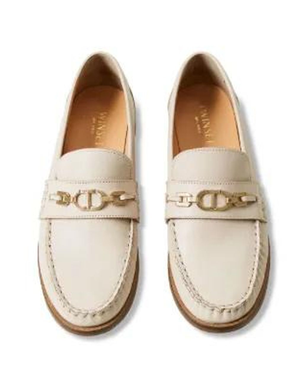 Twinset White Oval T Leather Loafers