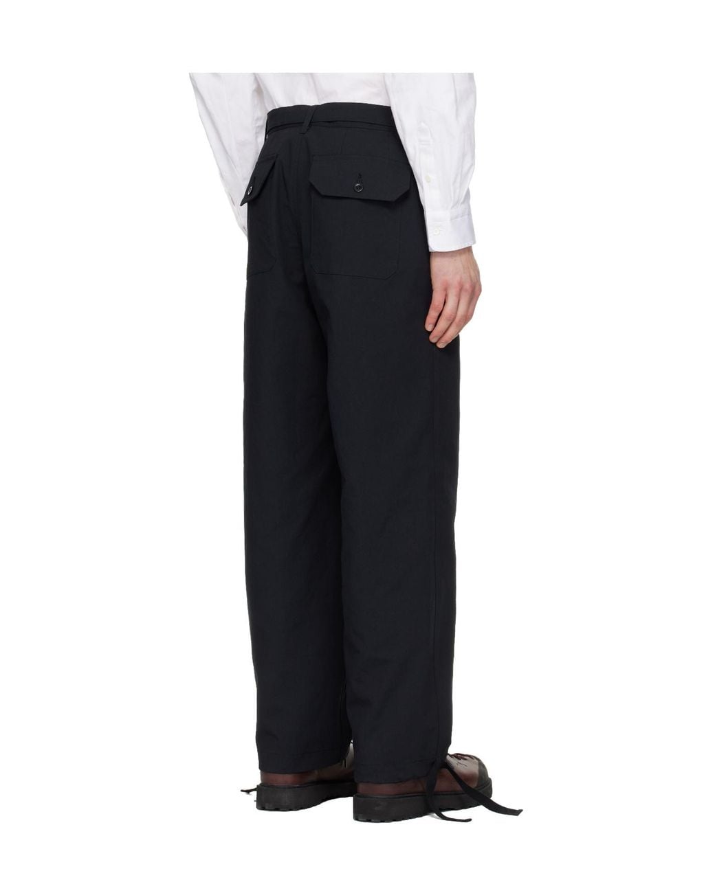 Sacai Black Belted Trousers for men