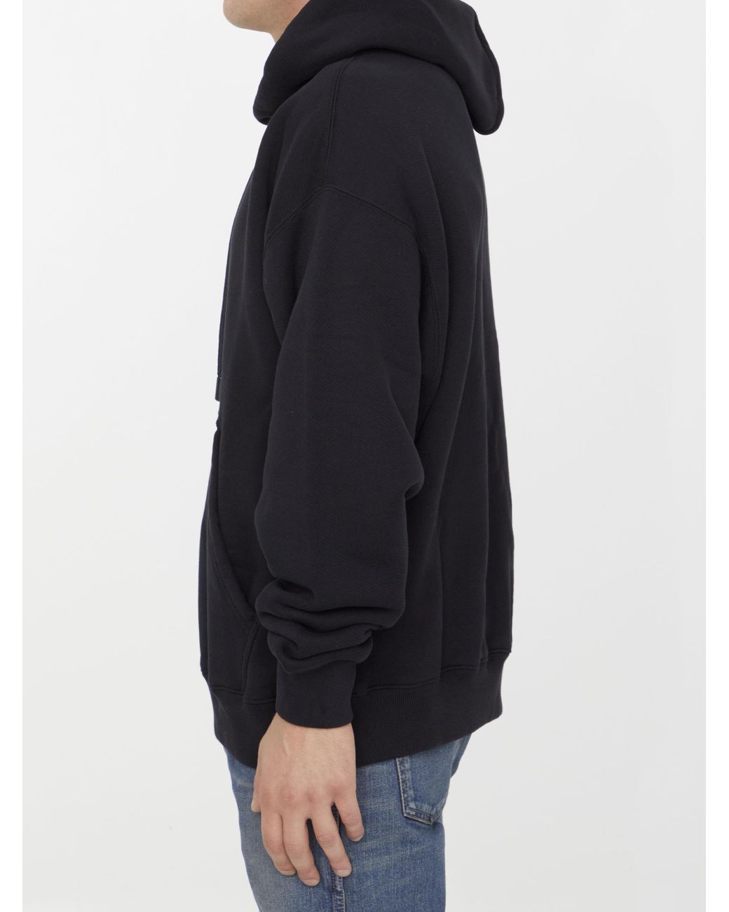 Off-White c/o Virgil Abloh Blue Logo Printed Drawstring Hoodie for men