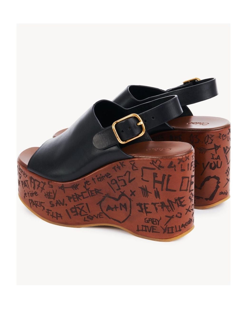 Chloé Black Maxime Wedge Sandal
