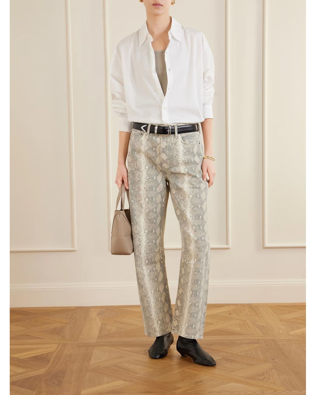 Citizens of Humanity White Miro Snake-Print Jeans