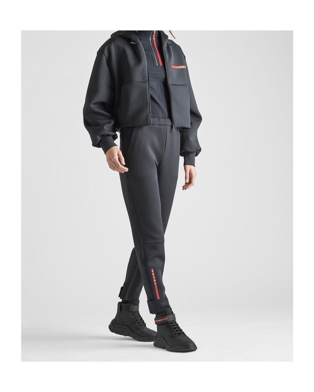 Prada Linea Rossa Blue Technical Knit Trousers