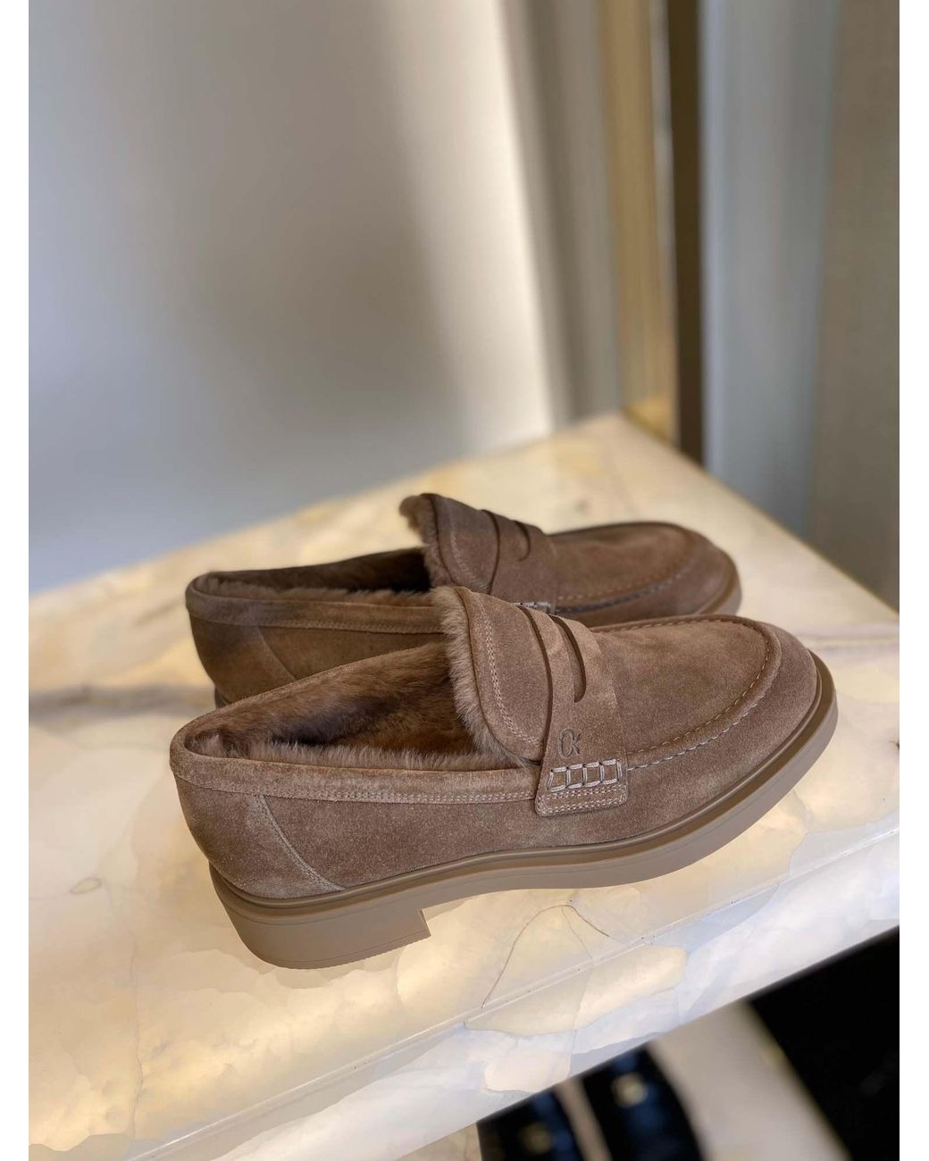 Gianvito Rossi Brown ジャンヴィト ロッシ ハリス スリッポン ローファー