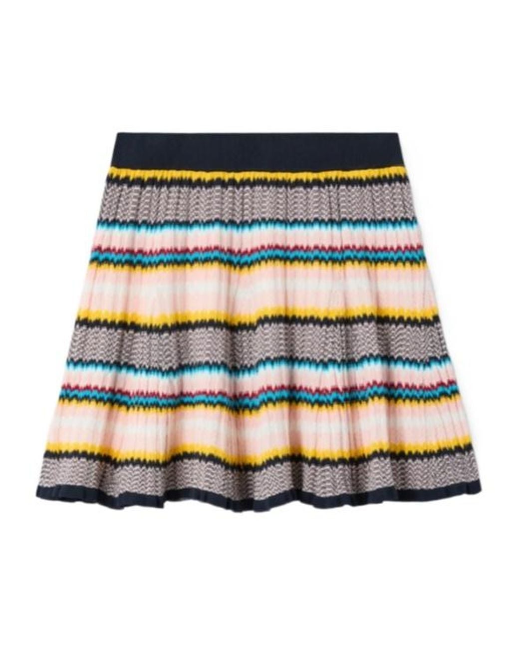 Casablanca Multicolor Zigzag Pleated Knitted Skirt