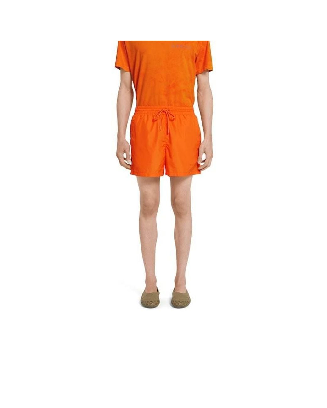 Gucci Orange Technical Poplin Swim Shorts for men