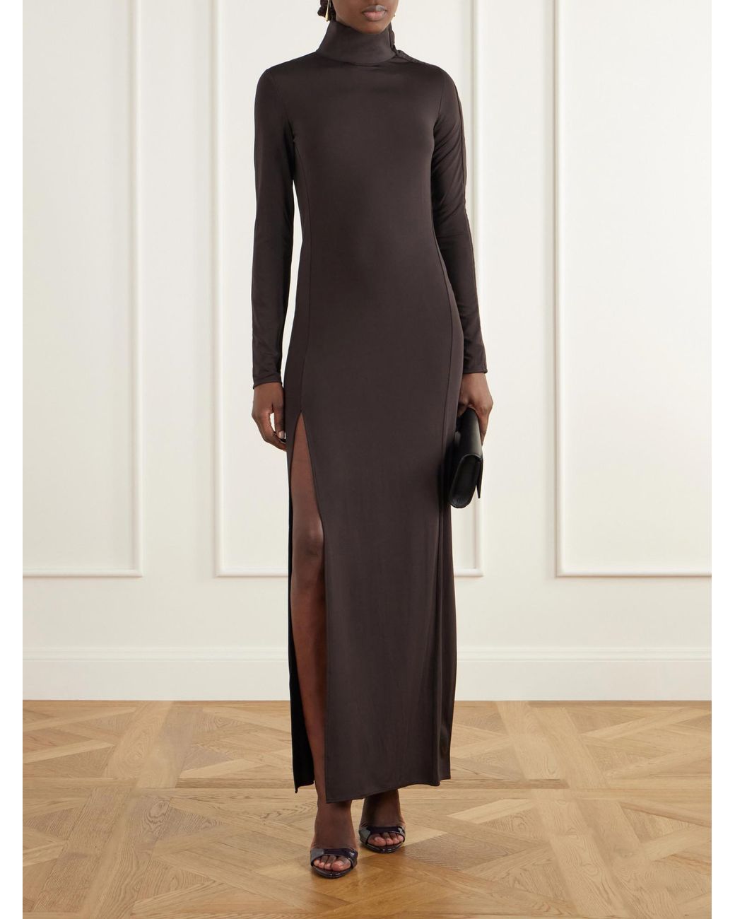 Courreges Black Long-Sleeve High-Neck Dress