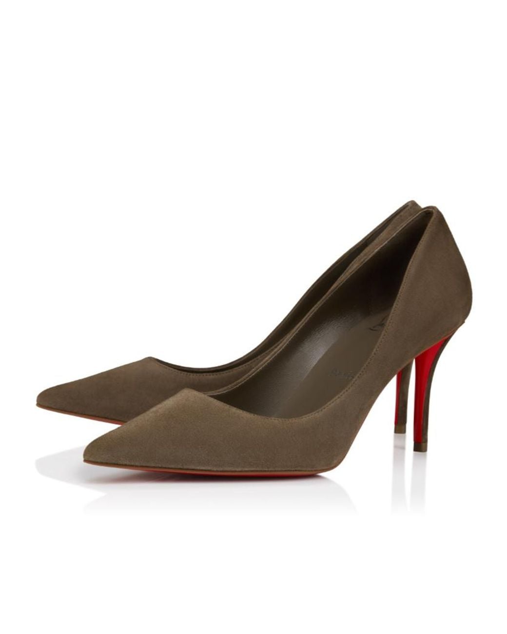 Christian Louboutin Brown Miss Z Pointed-Toe Suede Pumps