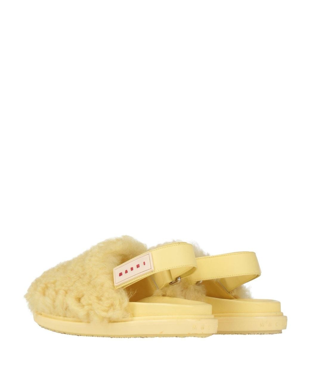 Marni Yellow Shearling Mules