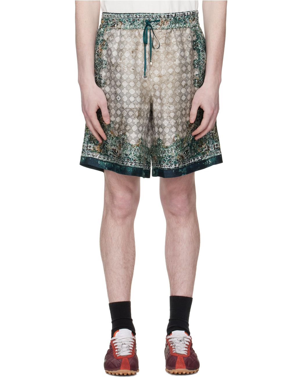 Amiri Gray All-Over Printed Drawstring Shorts for men