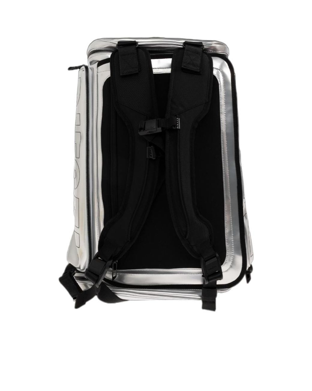 DIESEL Gray Logo Print Zip-Up Backpack for men