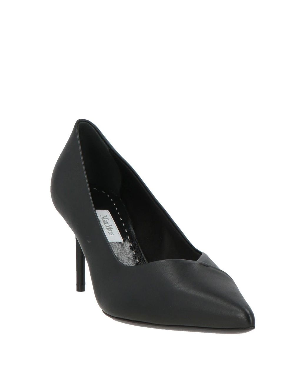 Max Mara Black Minimalist Leather Highheels