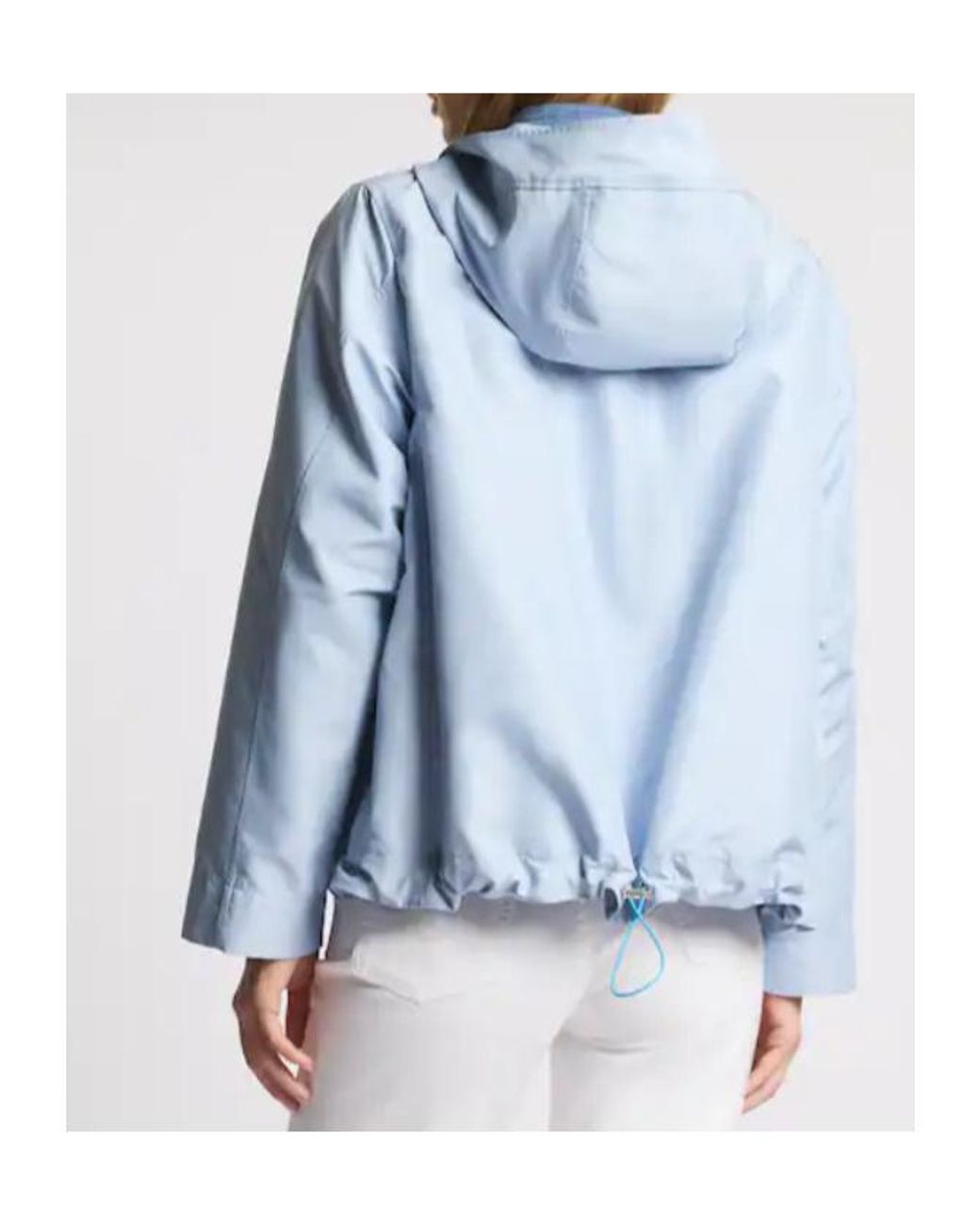 Fay Blue Hooded A-Line Jacket