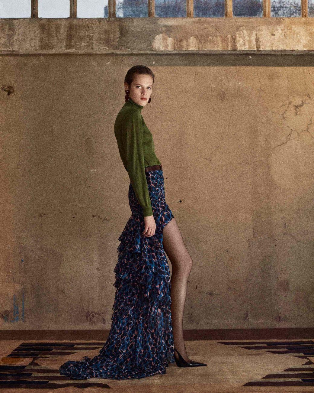 Saint Laurent Green Turtleneck Long-Sleeved Jumper