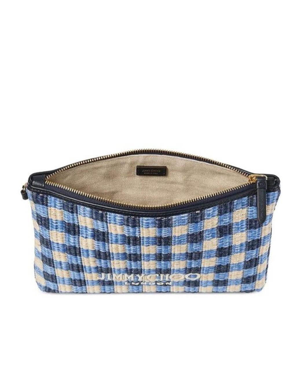 Jimmy Choo Blue Zip-Top Clutch
