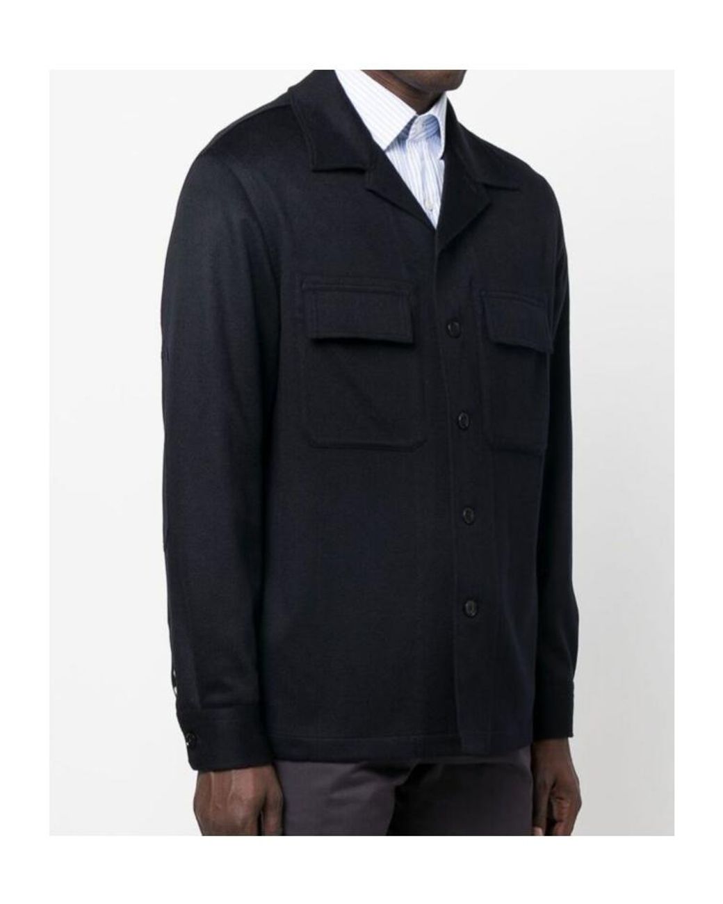 Zegna Blue Long-Sleeved Casual Jacket for men