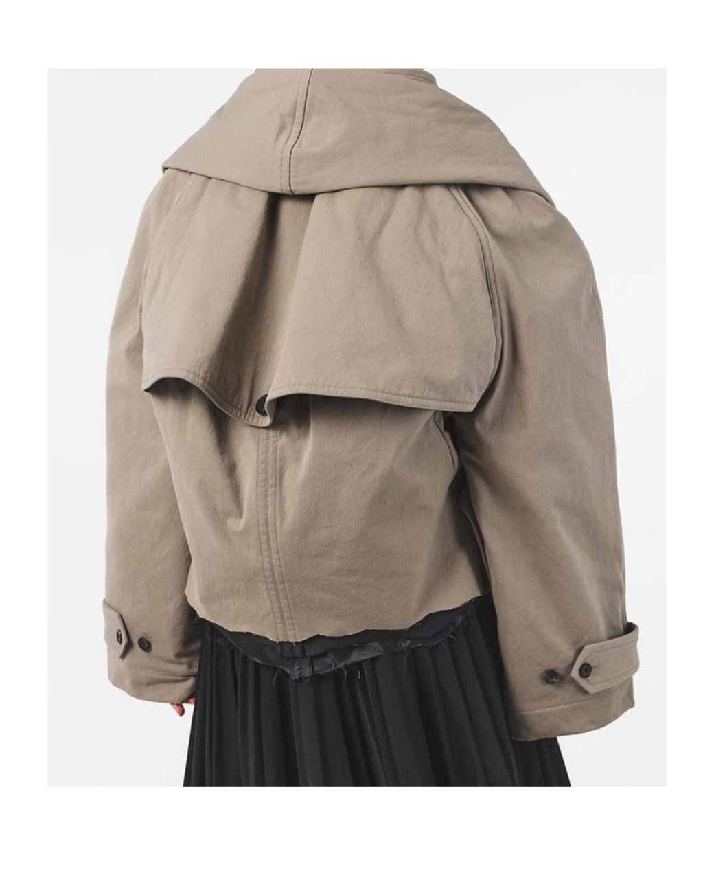 Balenciaga Gray Hooded Trench Coat
