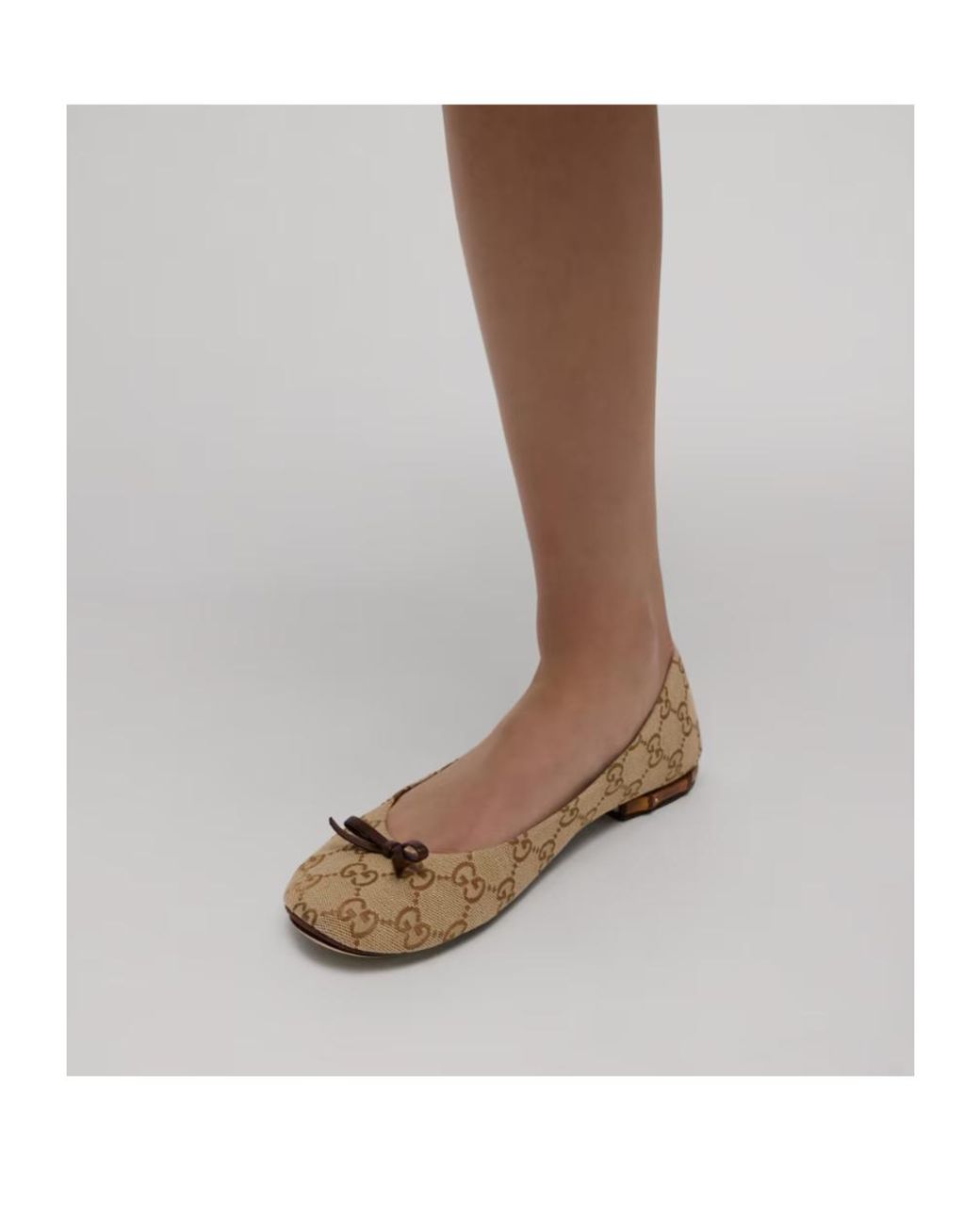 Gucci Brown Ballerina With Bamboo