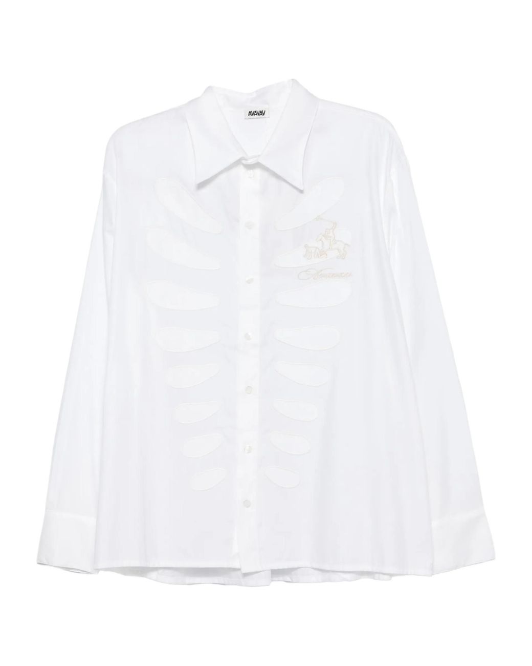 AVAVAV White Sam Embroidered Logo-Patch Shirt