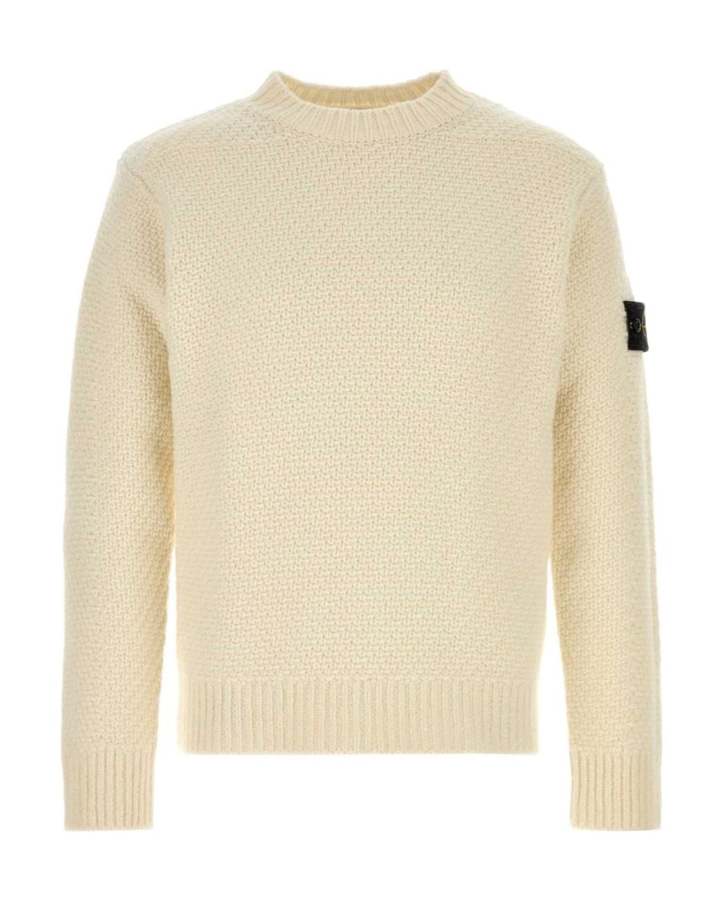 Stone Island Natural Logo Patch Crewneck Jumper for men