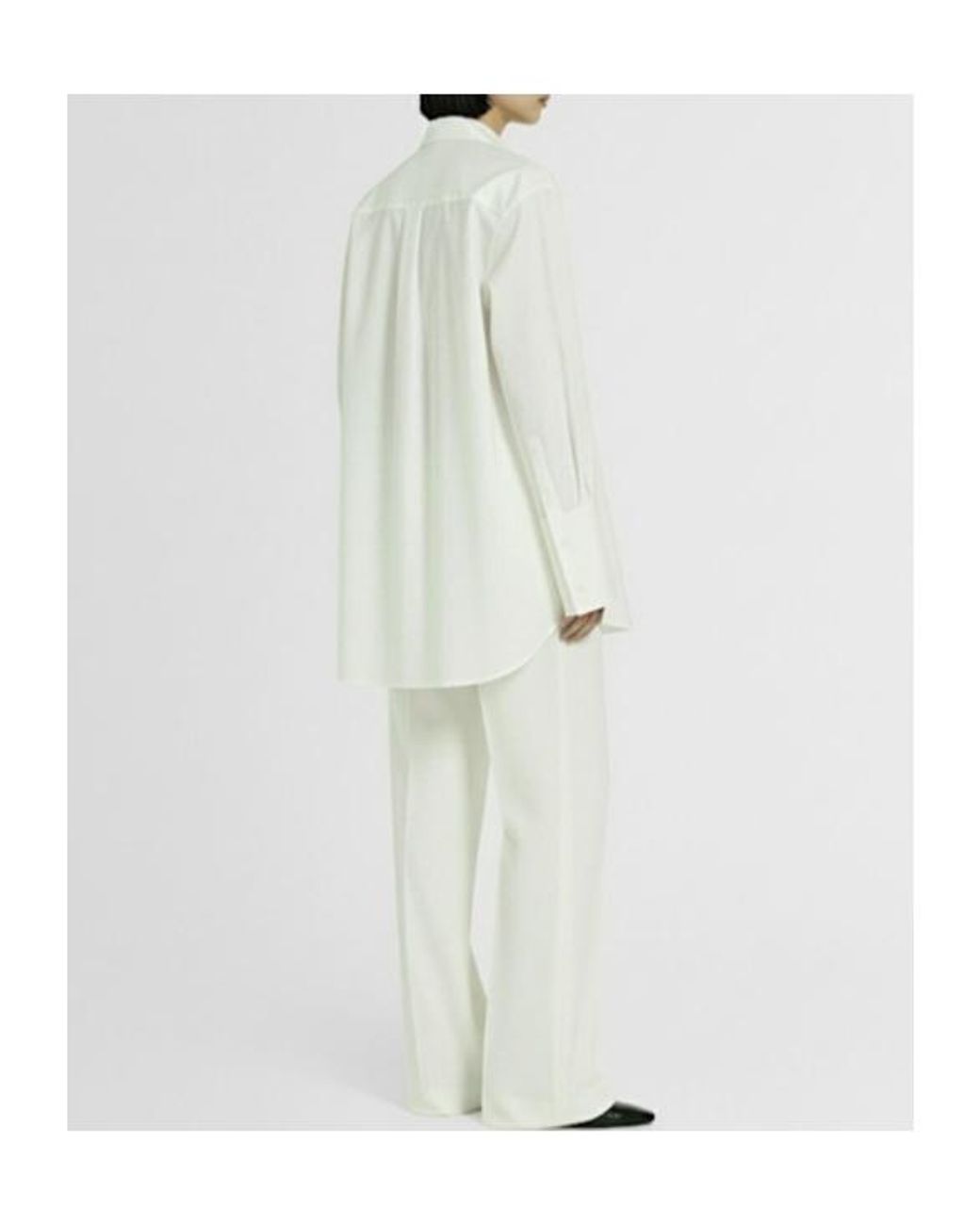 The Row White Ment Cotton Long Shirt